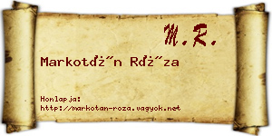 Markotán Róza névjegykártya